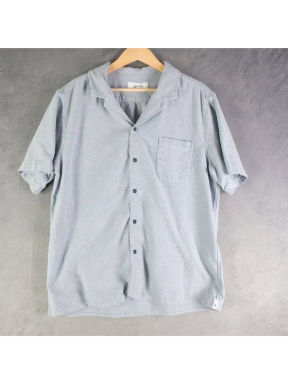 ANIAN Shirt Men's XL Light Blue Button Up Cotton Nylon Canada